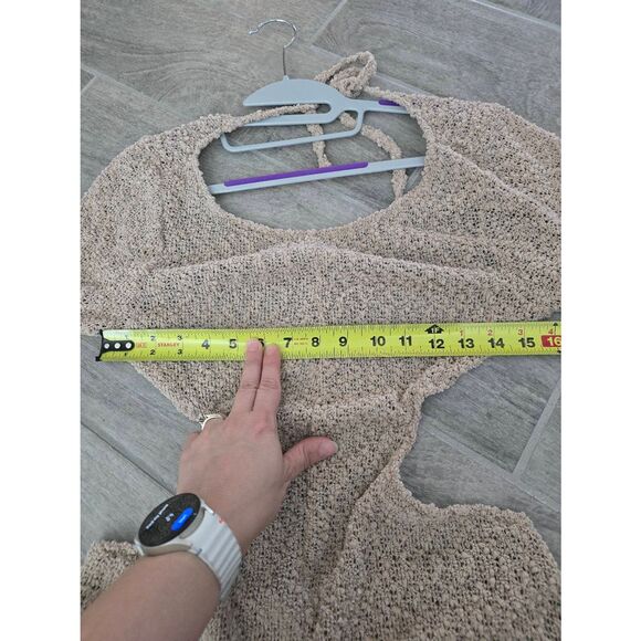 Storm Reid x‎ Pacsun Long Sleeve Knit Dress Swim Cover-up Beige Size Medium - Picture 8 of 9